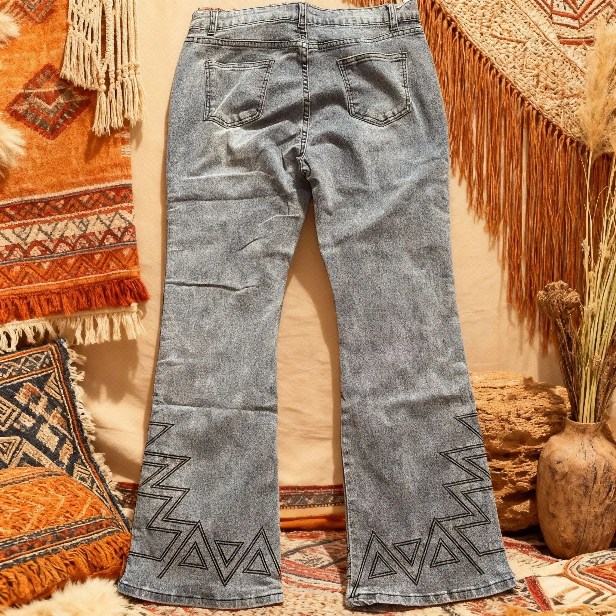 Jeans with Aztec design