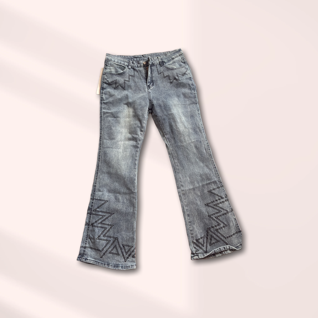 Jeans with Aztec design