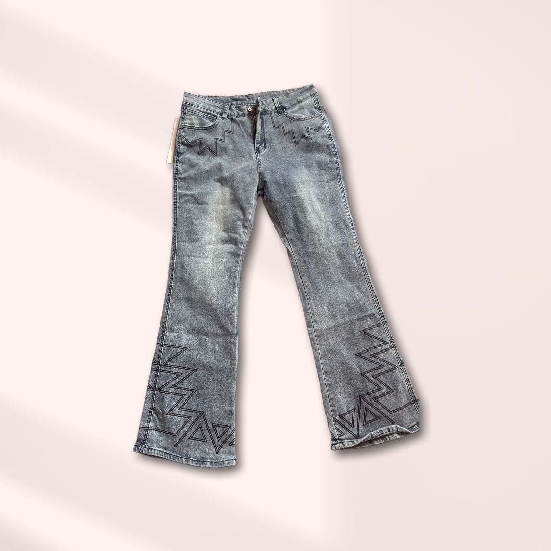 Jeans with Aztec design